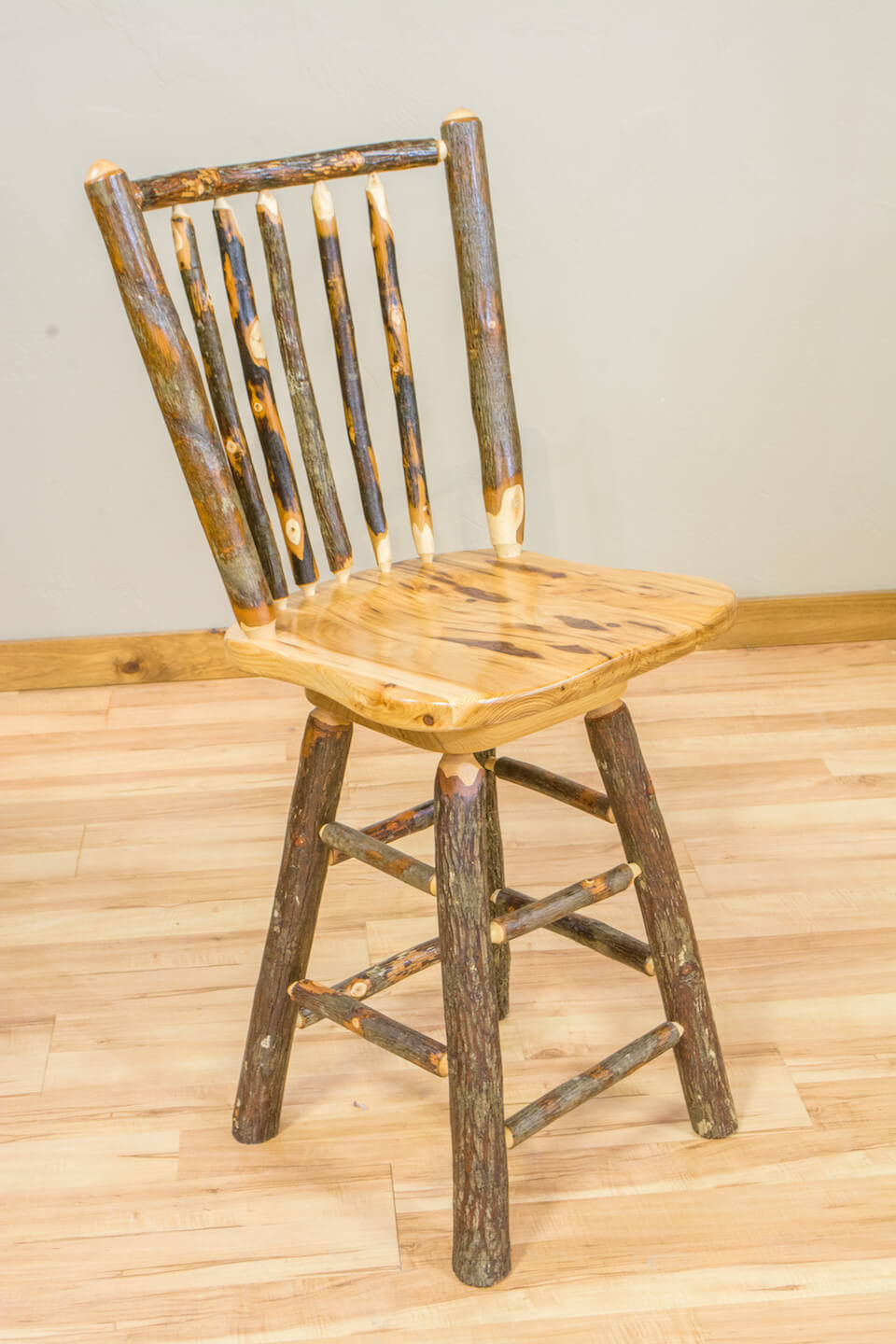 Hickory Stick Back Bar Stool Schrock S Country Store   Hickory Stick Back Bar Stool 